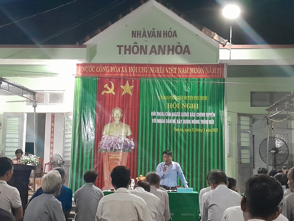 Hội nghị đối thoại của người đứng đầu chính quyền với nhân dân  thôn An Hòa, xã Tam An về xây dựng nông thôn mới